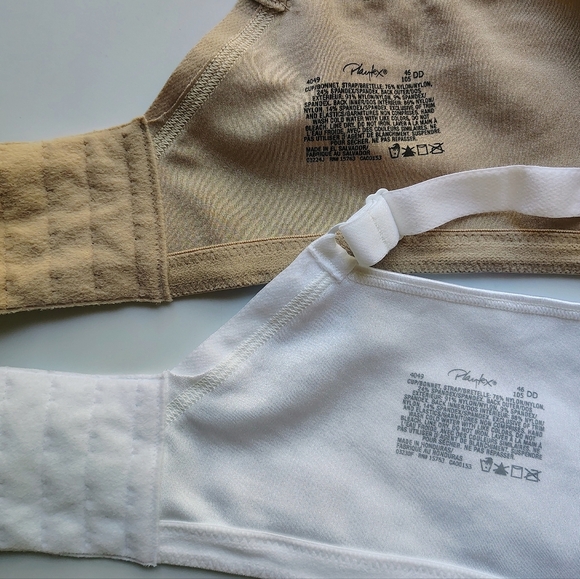 Playtex Wireless bras, breathable, support on sides&back,white & beige, 46DD. - Picture 15 of 16